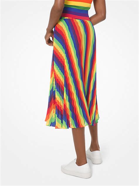 michael kors rainbow georgette pleated skirt|Michael Kors Pleated Skirt Size XS 0 Rainbow Georgette.